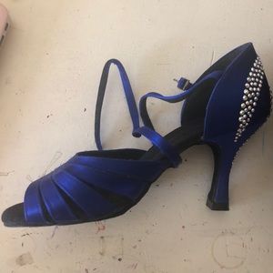 Royal blue ballroom shoes